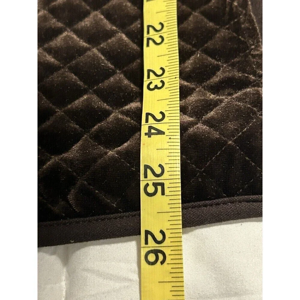 Susan Graver Weekend Velour Quilted Knit Zip Front Vest Brown S